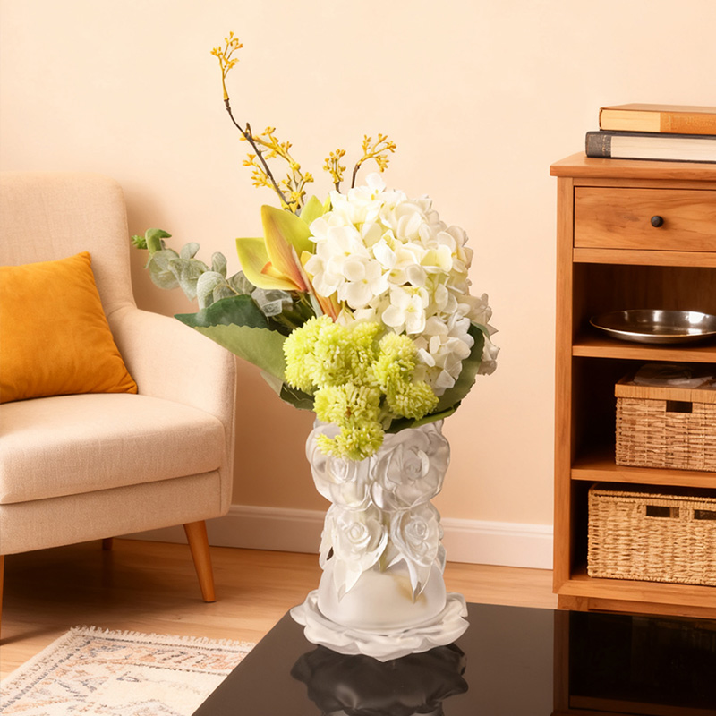 Processo di fusione a cera persa Decorazioni per la casa in vetro Vaso in cristallo “Vaso rosa”