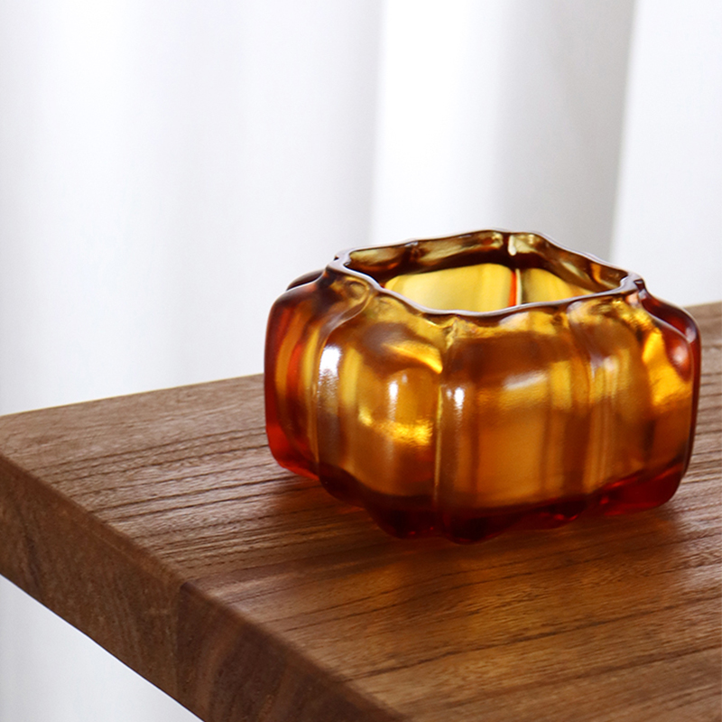 Vaso per l'acqua a forma di zucca in vetro cristallo viola