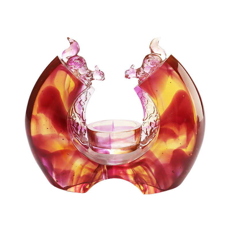 Candeliere in smalto color viola