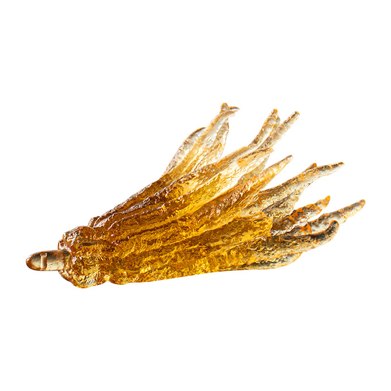 Portaincenso in vetro colorato dorato modellato a mano