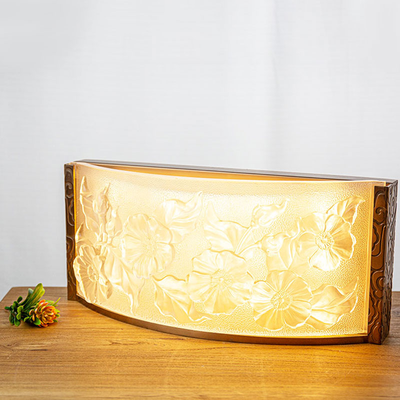 Ornamenti per lampada decorativa in vetro con motivo floreale di ibisco