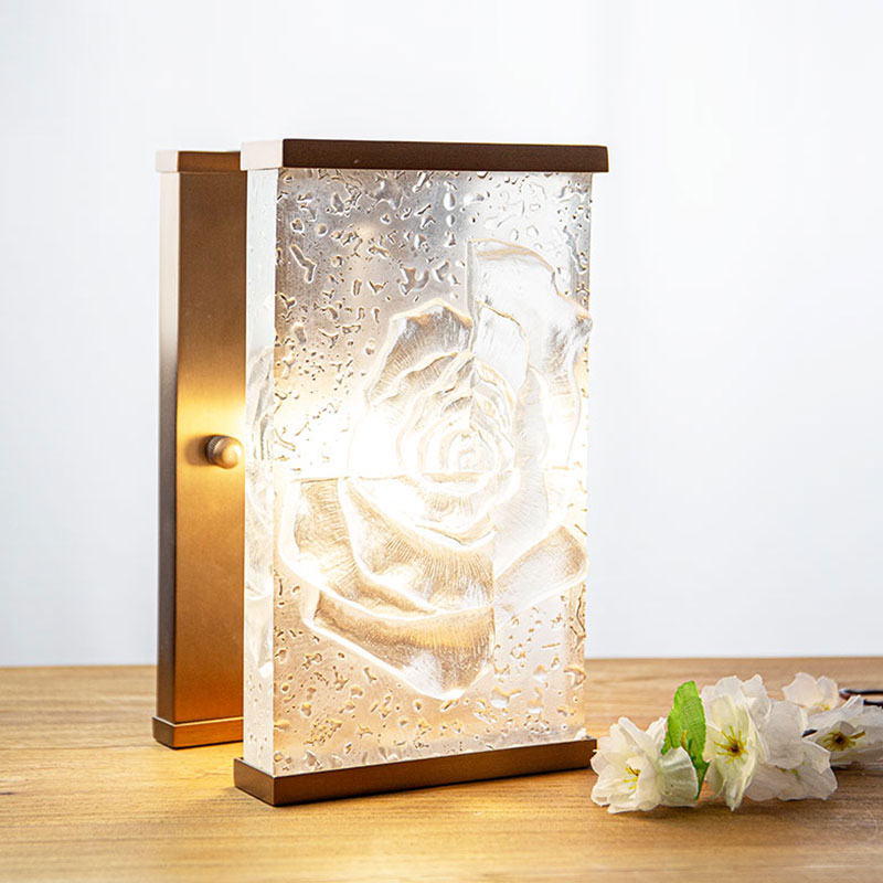 Ornamenti per lampada decorativa in vetro satinato rettangolare