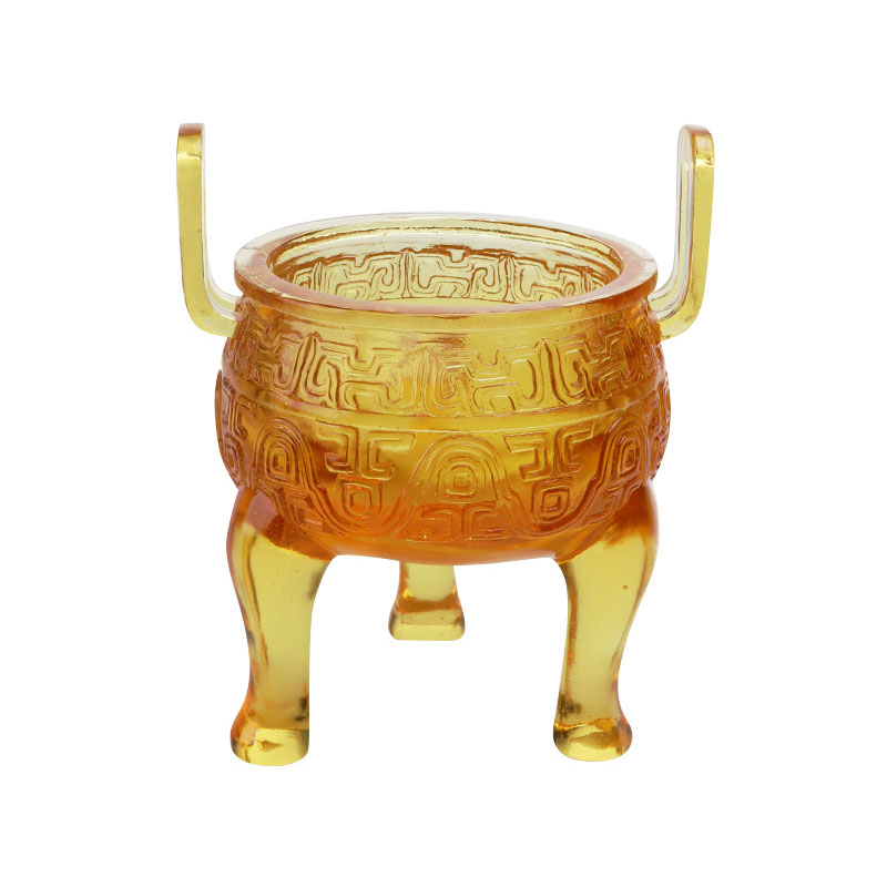 Ornamenti per treppiede in smalto color oro