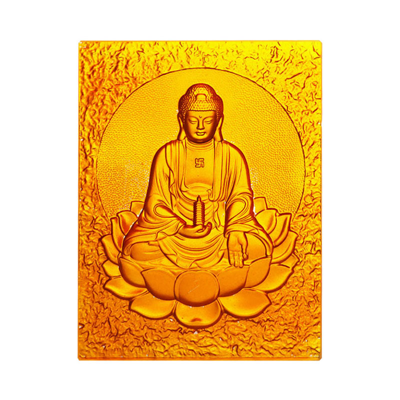 Mattone in vetro cristallo dorato del Buddha della medicina orientale