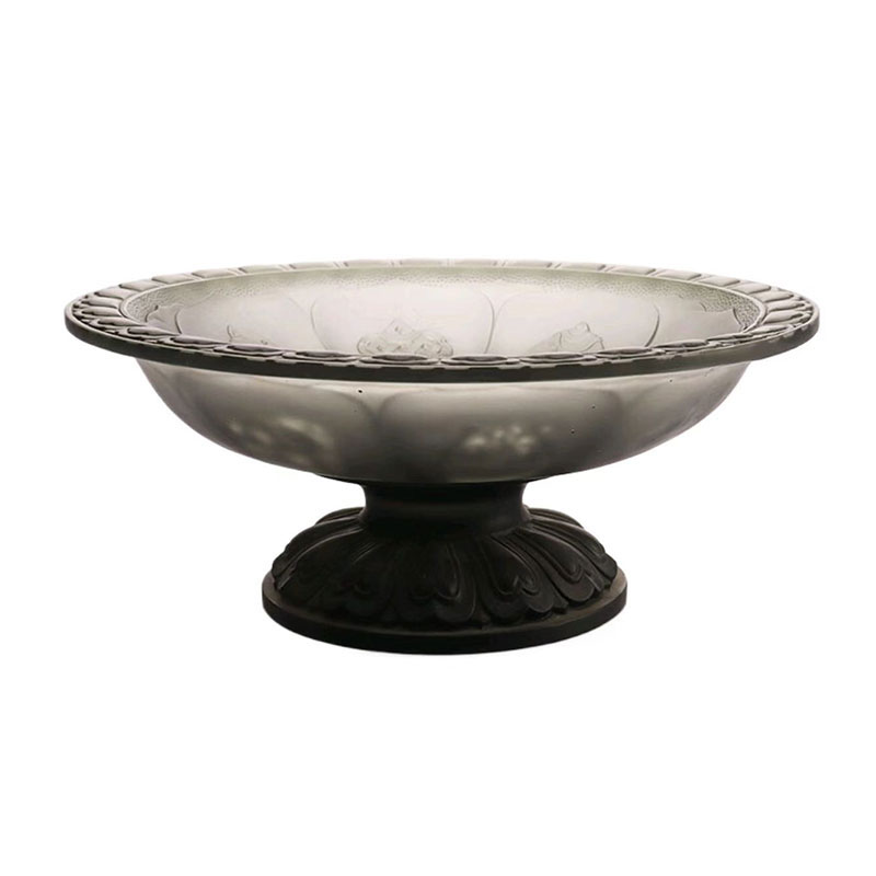 Portafrutta smaltato di colore grigio