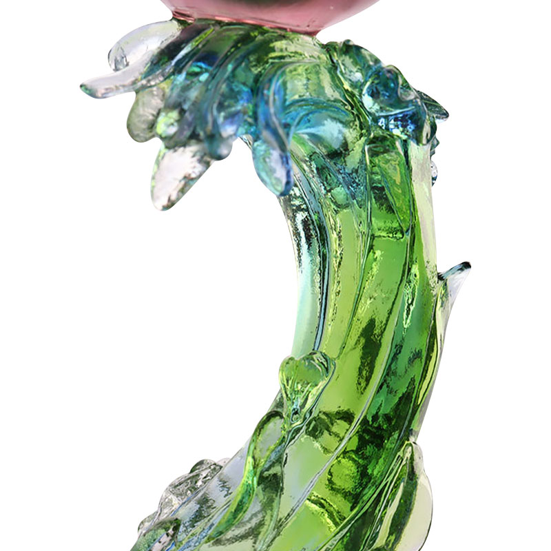 Candeliere a forma di loto in vetro cristallo