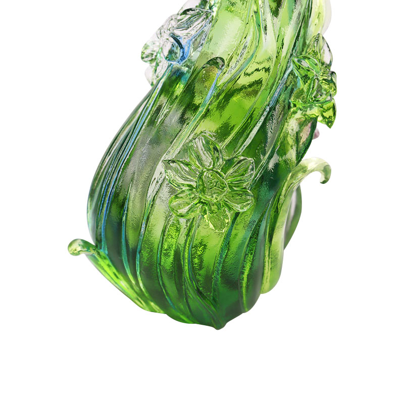 Candeliere a forma di loto in vetro cristallo