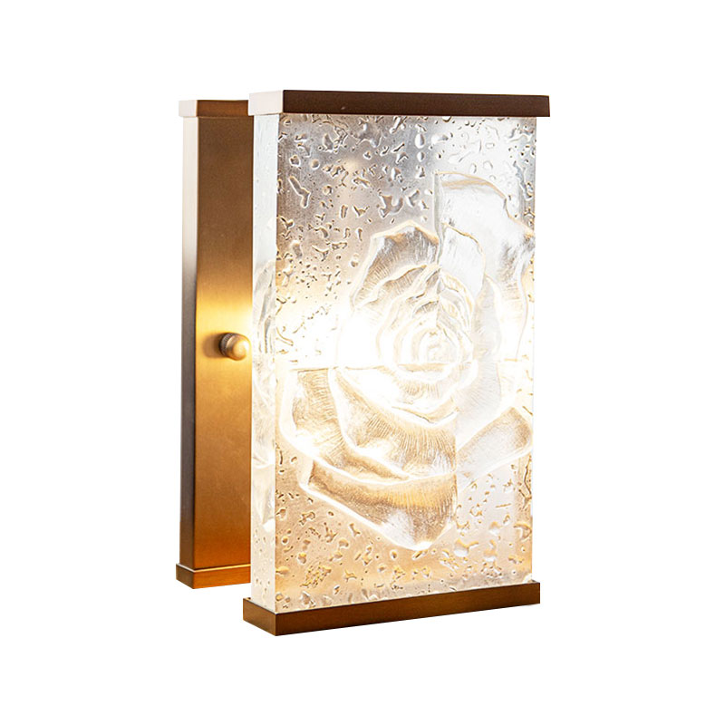 Ornamenti per lampada decorativa in vetro satinato rettangolare