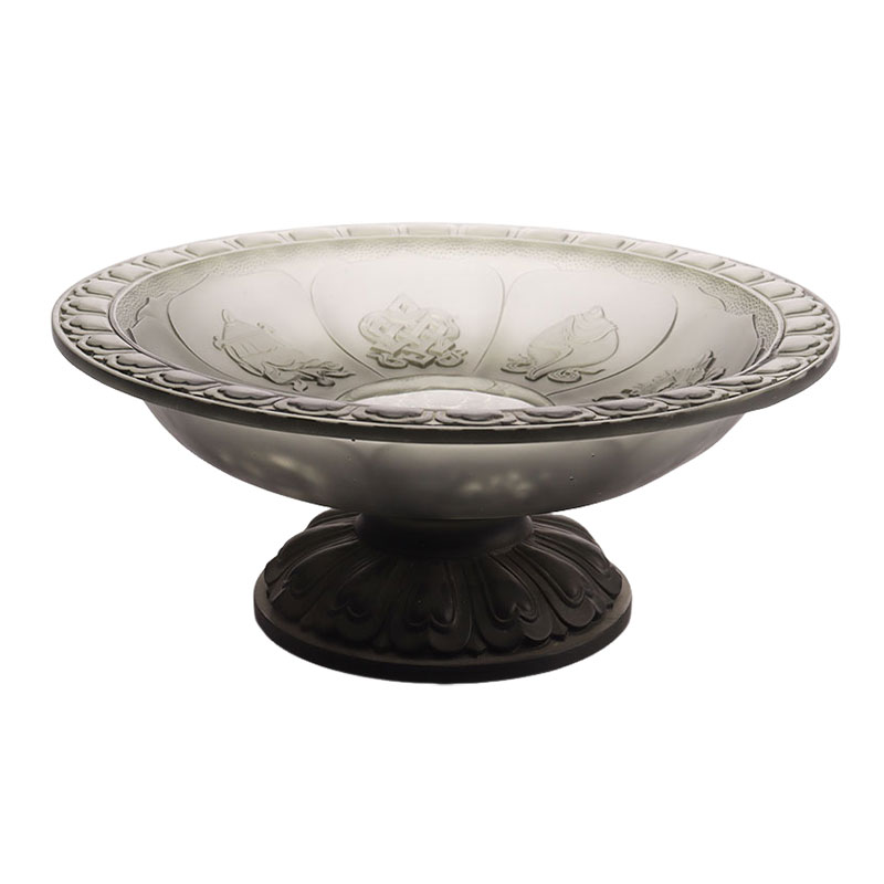 Portafrutta smaltato di colore grigio