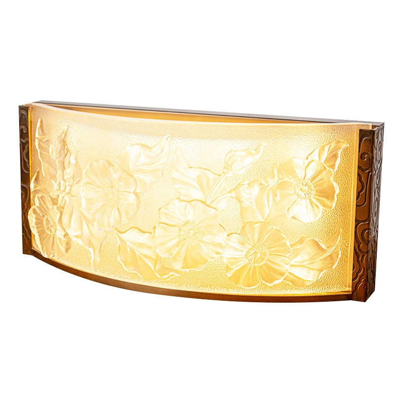 Ornamenti per lampada decorativa in vetro con motivo floreale di ibisco