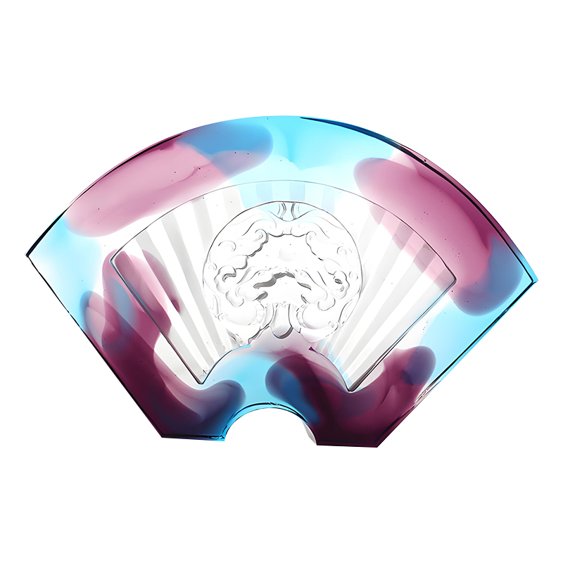 Ornamenti cinesi in vetro smaltato a forma di ventaglio