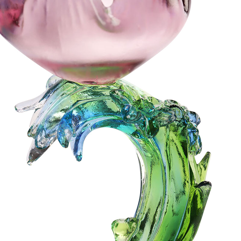 Candeliere a forma di loto in vetro cristallo