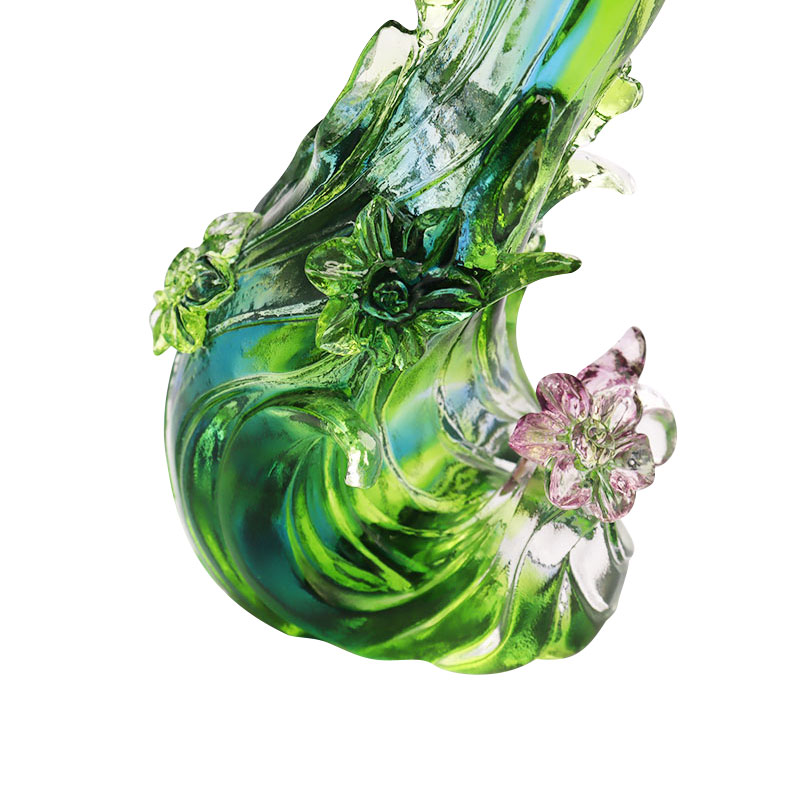 Candeliere a forma di loto in vetro cristallo