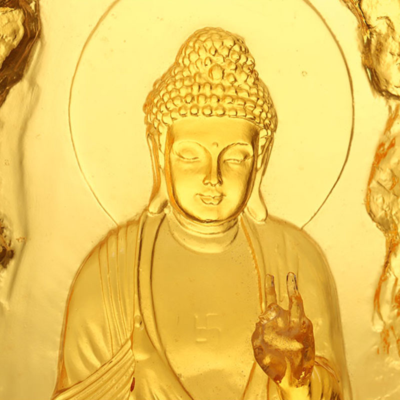 Statua di figurine di vetro di Buddha di tre santi occidentali