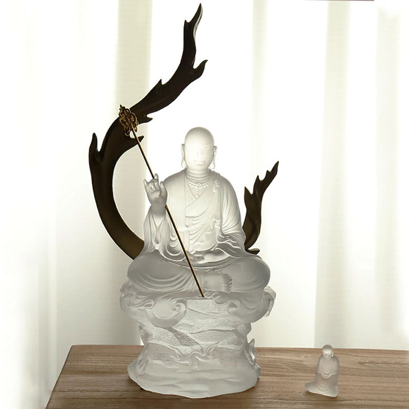 Statua in vetro del Bodhisattva Ksitigarbha