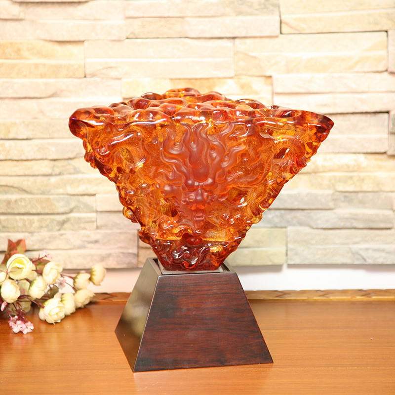 Ornamenti da tavolo per lampada decorativa in vetro arancione