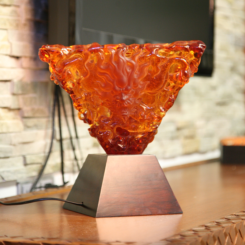 Ornamenti da tavolo per lampada decorativa in vetro arancione