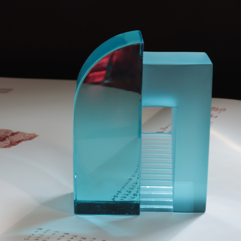 Ornamenti cinesi per giocattoli in vetro smerigliato blu sfumato