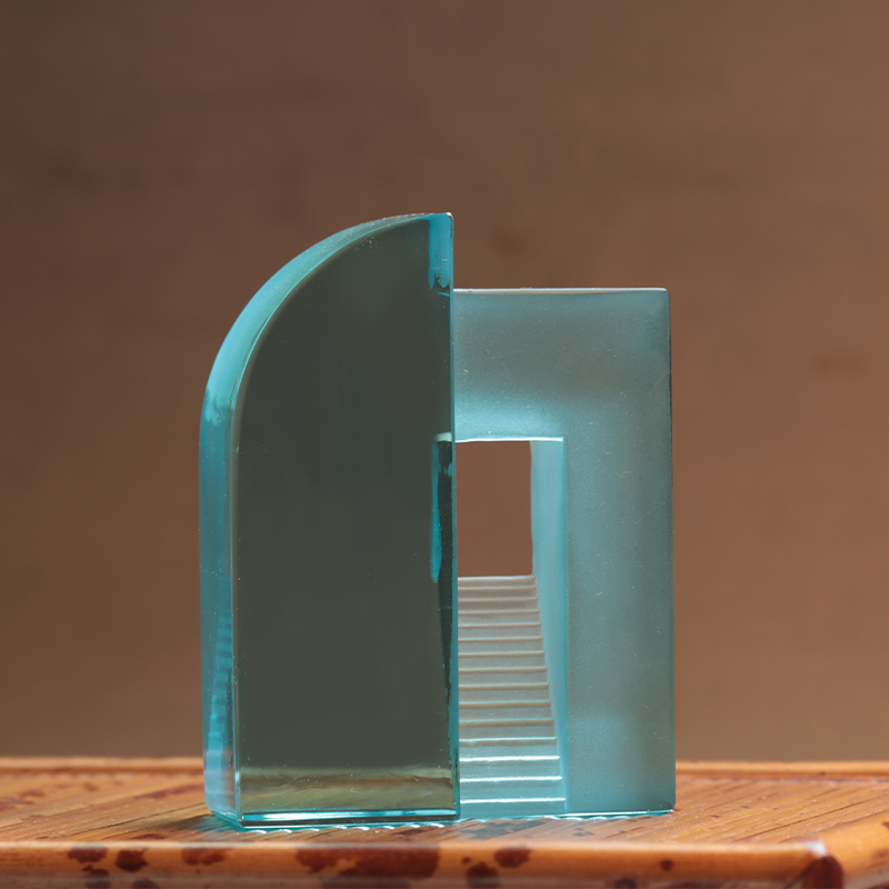 Ornamenti cinesi per giocattoli in vetro smerigliato blu sfumato