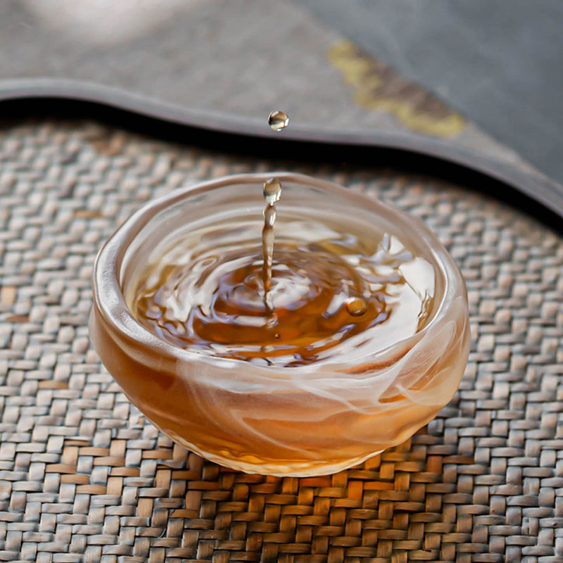 Set da tè in vetro trasparente con teiera, tazza da tè