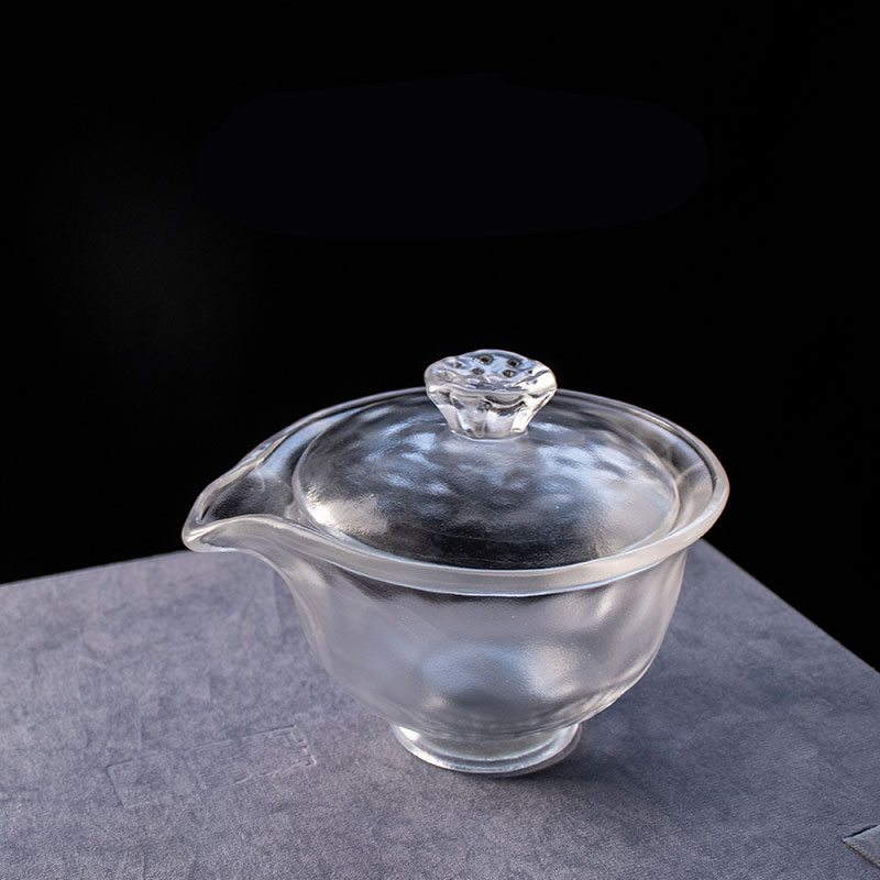 Set da tè in vetro trasparente con teiera, tazza da tè