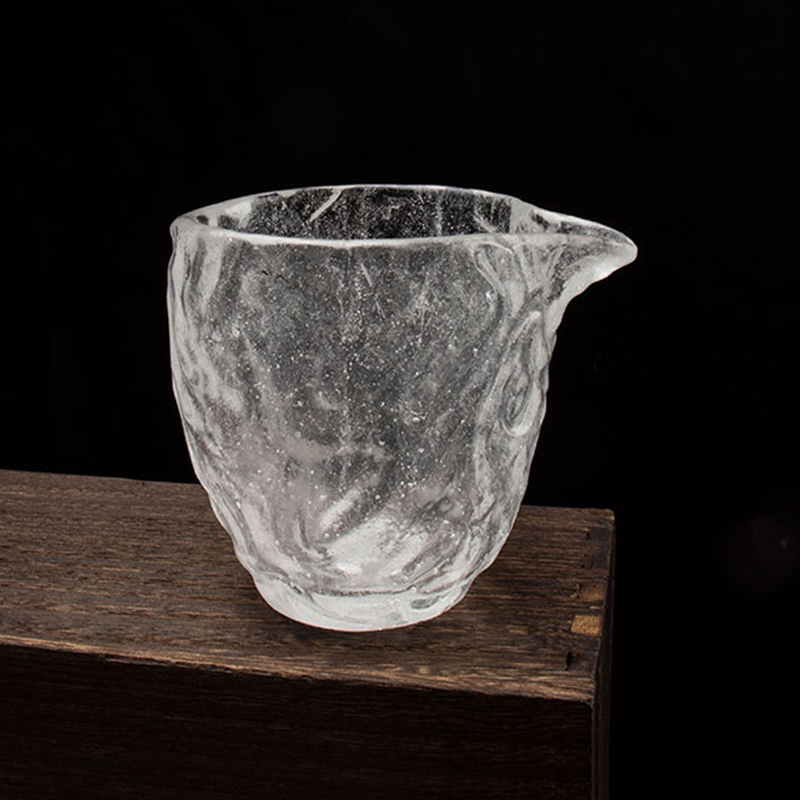 Set di tazze da tè in vetro trasparente con motivo a bolle per l'uso in riunioni in ufficio a casa