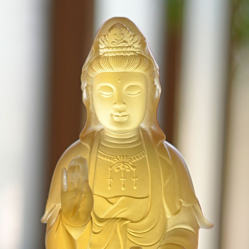 Statua in vetro di Guanyin Bodhisattva