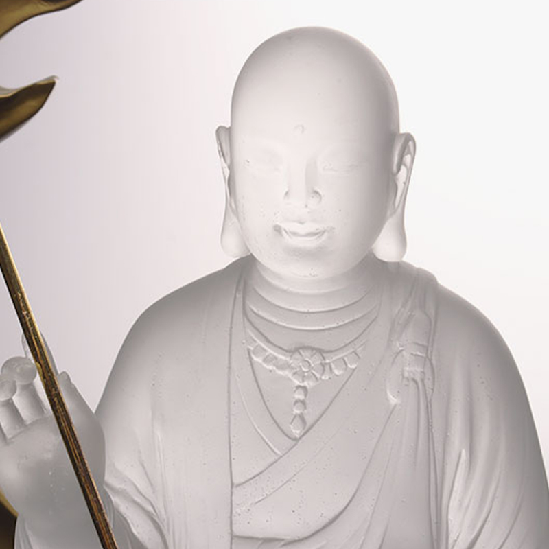 Statua in vetro del Bodhisattva Ksitigarbha