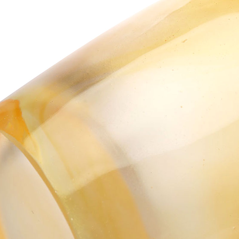 Vaso in vetro ambrato con spighe di grano in rilievo