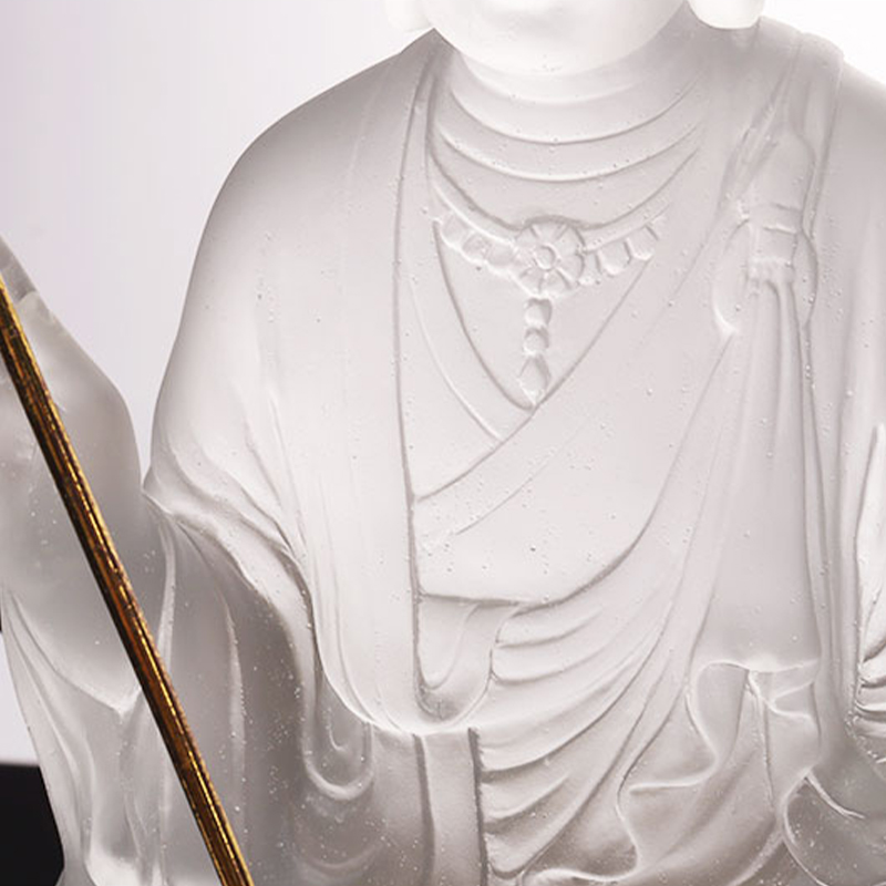 Statua in vetro del Bodhisattva Ksitigarbha