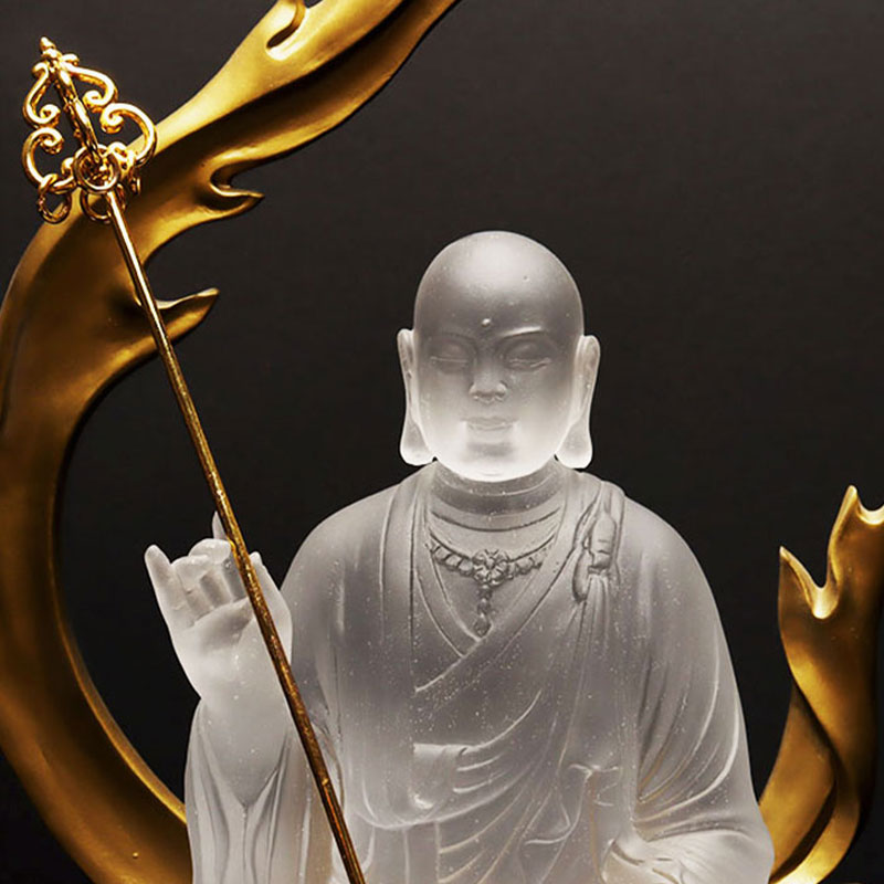 Statua in vetro del Bodhisattva Ksitigarbha